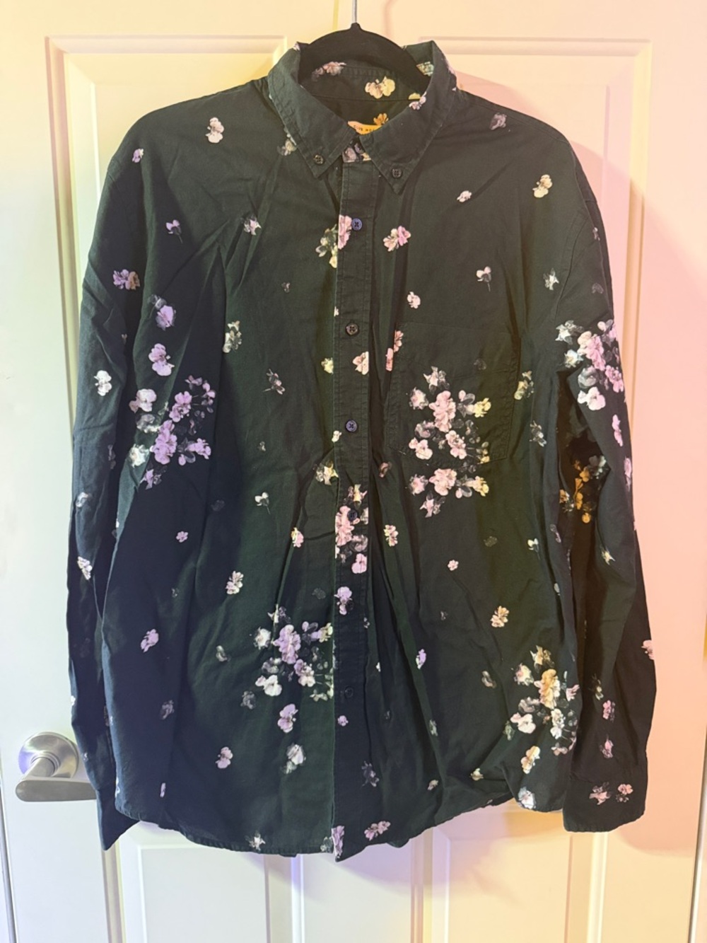 Club Monaco slim fit Men's Floral Button-Down Shirt-XL